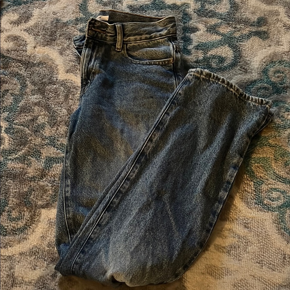 PACSUN blue ripped denim jeans, fitted straight